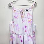 Torrid White Pink Palm Leaf Chiffon Sleeveless Keyhole Cutout Maxi Dress 2X Photo 4