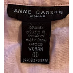 Anne Carson  Womens Linen Blouse Size 1X Pink Button Up Front Sequins Side Slits Photo 1