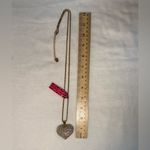 Betsey Johnson Gold Heart Necklace with Multicolor Sparkle | Aurora Borealis Photo 3