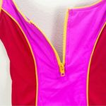 l*space NEW NWT L* Cliffside Pink Zip Front One Piece Colorblock Swimsuit Size 6 Photo 2