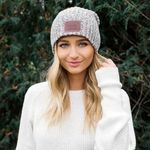 Love Your Melon Marbled Gray Winter Beanie Hat Womens Snow Hat One Size Photo 0