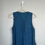 Faherty  Isha Dress Indigo Blue Denim Chambray Size Medium Casual Summer Photo 7