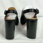 Coach  Brady Slingback Sandal Sz 6 Black Leather Peep Toe Shoes Neutral Photo 4