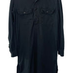 Ralph Lauren  Long Sleeve Collared Shirt Dress Pima Cotton Fade Black Wash Sz S Photo 0