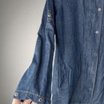 Live a Little  S Chambray Snap Zip Front  Shacket Top Work Shirt Photo 6