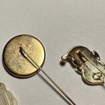 Lot Of 3 Holiday Gold Tone Lapel Stick Pin Santa Claus / Christmas Tree Photo 8