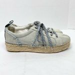 Sam Edelman  Carleigh Blue Chambray Denim Lace Up Espadrilles Sneakers Shoes Photo 5