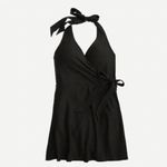 J.Crew  Black Halter Wrap One Piece Swimsuit Swim Dress Size 4 Small S Photo 7