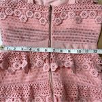 Self Portrait Self-Portrait Pink Lace Floral Flounce Mini Dress - Size US 2- NWT Photo 13
