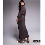 Daska exclusive jersey maxi dress with drape detail in chocolate brown Size M Photo 1