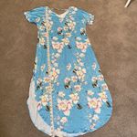 Women’s Casual Long Dress Short Sleeved Floral Print Maxi Large New in Packaging Blue Photo 3