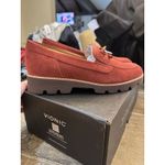 Vionic  Finley Suede Loafer Syrah Size 9.5 M Red Slip On Bow Preppy Photo 3