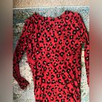 CAbi Siren red leopard print wrap dress, size large style #5771 Photo 7