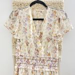ZARA Cream Floral Dress Photo 4