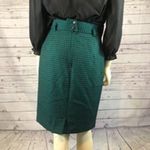 Jones New York Vintage Houndstooth skirt in green and black. 100% wool size 8 Photo 2