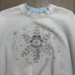 Vintage 90s Grandma/ Grunge White Snowman "ugly" Christmas sweatshirt, Womens M‎ Size M Photo 2
