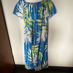 Lulus montane royal blue tropical print strapless jumpsuit XS Photo 5