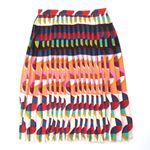J.Crew NWT Pleated A-Line Midi in Dark Sea Cerise Art Deco Print Skirt 6 Photo 1