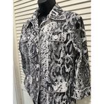 Clara S Black/White Lace Snake Print Shirt/Jacket Button Up Size M Lined Black Size M Photo 1