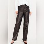 Old Navy  Metallic Sparkly High-Waisted Shine OG Loose Straight Leg Jeans Black 8 Photo 10