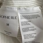 Sophie Rue White Pink Rib Knit Button Collar Short Sleeve Crop Polo Blouse Top M Photo 3