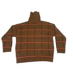 Vintage Brown Checkered Turtleneck Sweater – Women’s XS – Cozy Fall/Winter Knit Photo 2