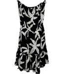 Elan Black With White Palm Leaf Design Lightweight Dress Small Photo 1