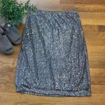 Adrianna Papell Women’s Medium Gray Silver Sequin Lined Knee Length Skirt Party Photo 0