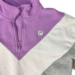 FILA Purple White Gray Retro Chevron 1/4 Zip Pullover Sweatshirt Fleece size S Photo 5