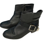 breckelle's  black moto chic belted biker boots 7.5 witchy biker comfort Photo 0