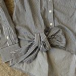 Banana Republic  Dillon Button Down Shirt Bow Detail Vertical Stripe Collar XS Photo 2