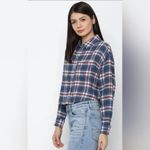 American Eagle  Outfitters Cropped Plaid Flannel Shirt Size XXL Photo 2