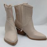 Dolce Vita Kirby Chunky Heel Ankle Boot Women's 6 Beige Western Shoes Cowgirl Photo 3