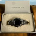 Charter Club Hidden Paved Silver Tone Case Cuff Bracelet Watch Macy’s  *READ Photo 1