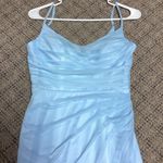 Azazie Deandra Sky Blue Chiffon Spaghetti Strap Cowl Neck Formal Dress Size 2 Photo 6