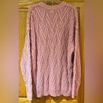 Free People Isla Chevron Cable Stitch Oversized Tunic Sweater Pink Rose Medium Photo 10