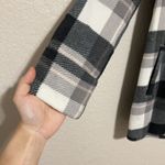 Abercrombie & Fitch Womens Sherpa Lined Plaid Jacket Size S Gray Coatigan Cozy Photo 7