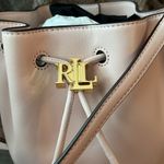 Ralph Lauren Leather Medium Andie Drawstring Bucket Bag, Pink NEW + Dust Bag Photo 10