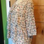 Urban Outfitters ELF SACK Beige Multi Bows Hearts Print Ruffled 3/4-Sleeve Blouse Top $70 NWT XL Photo 2