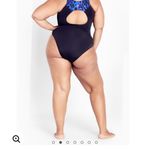Avenue Tia spliced print one piece bathing suit Blue Size 18 Photo 1