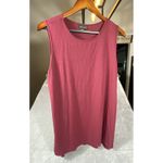J. Jill Tunic Tank Top Medium Sleeveless Stretch Summer Rayon Flowy Wine Beach White Photo 2