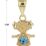 Gold Plated March (Aquamarine) Girl Birthstone Pendant Photo 1