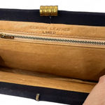 VINTAGE Clutch Evening Bag Purse MCM Mid Century Navy Blue Gold High Quality Photo 6