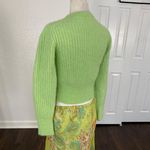 & Other Stories Preppy & Other Stories Neon Bright Light Green Alpaca Wool Cropped Cardigan XS Photo 2