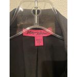 Betsey Johnson Blazer Womens 6 Black Floral Jacquard Peplum Double Breasted Photo 2