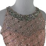 Sparkle Homecoming Beaded Sequin Rhinestone Women's Top Pink Photo 1