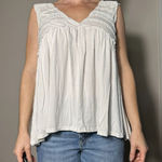 POL  White Cottagecore Boho Loose Tank Size Small Photo 0
