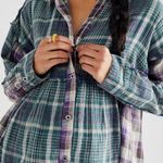 Free People Oversized Libby Plaid Flannel Top Size Small Grunge 90s Raw Edges Photo 0