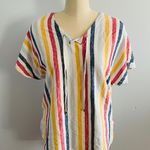 Rafaella Beachy Stripe Tie Front Top- Size XL- NWOT Photo 0