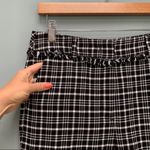 Max Mara Weekend Valico Fringe-Trim Plaid Cropped Pants Black White 8 Photo 5